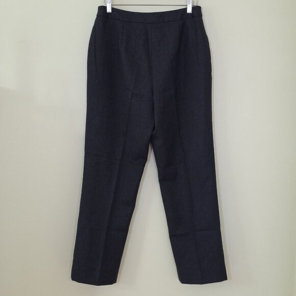 Jones Basics Pants Women 12 Gray Wool Lined Office Mature No Stretch - Picture 2 of 16